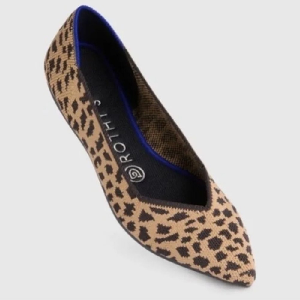 Rothy’s The Point Leopard Pointed Flats Size 8.5